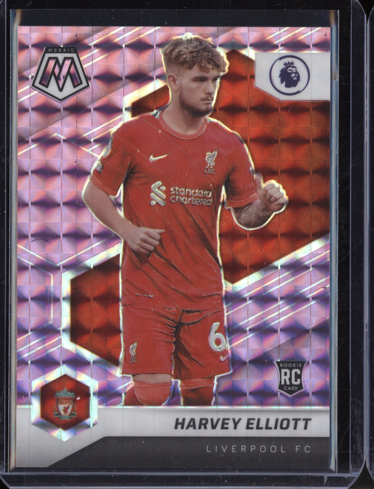 Harvey Elliott 2021-22 Panini Mosaic PL Purple Mosaic RC 19/49