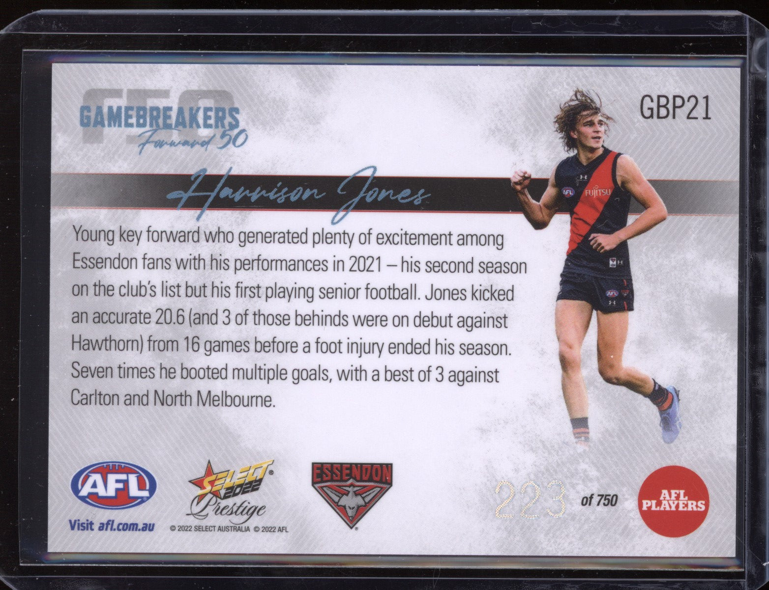 Harrison Jones 2022 Select Prestige Gamebreakers 223/750