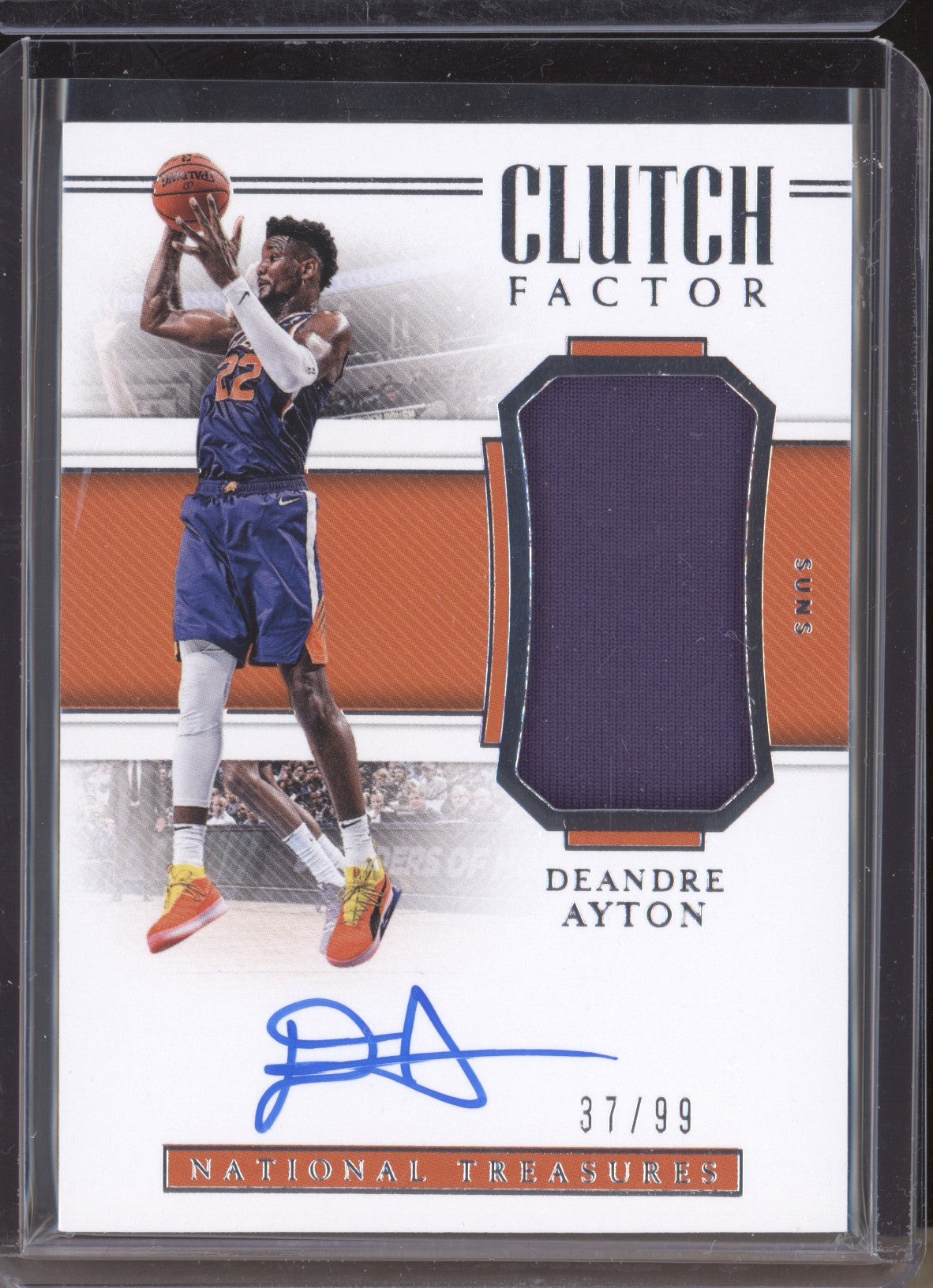 DeAndre Ayton 2018-19 Panini National Treasures Clutch Factor Jersey Auto RC 37/99