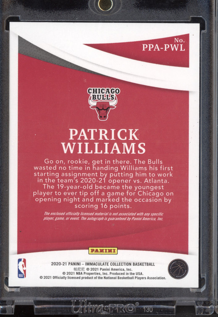 2020 IMMACULATE PATCH AUTO GOLD PATRICK WILLIAMS RC /25 PSA outlet 8 CHICAGO BULLS