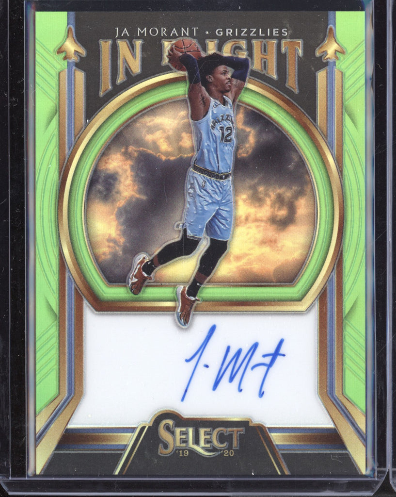 Ja Morant 2019/20 Panini Select In Flight Green Auto RC 44