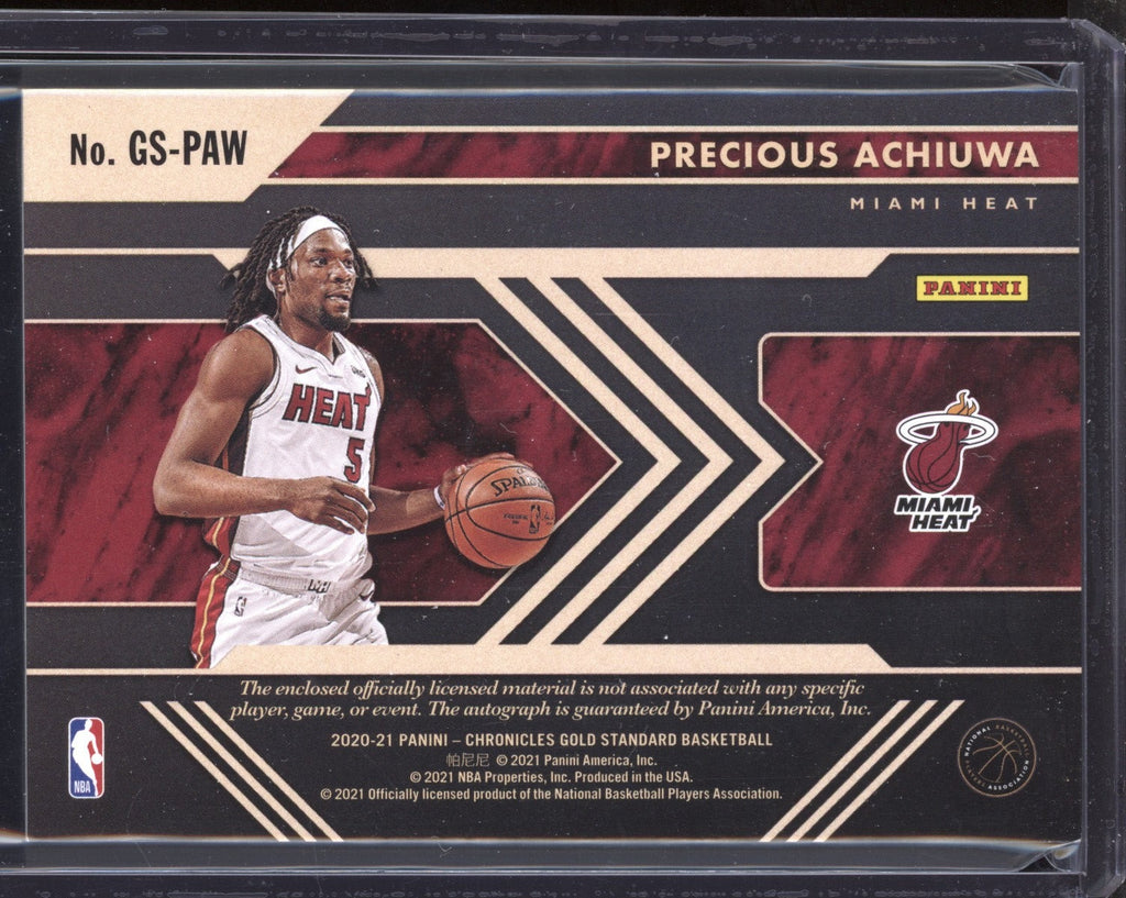 Precious Achiuwa 2020/21 Panini Chronicles Gold Standard Rookie