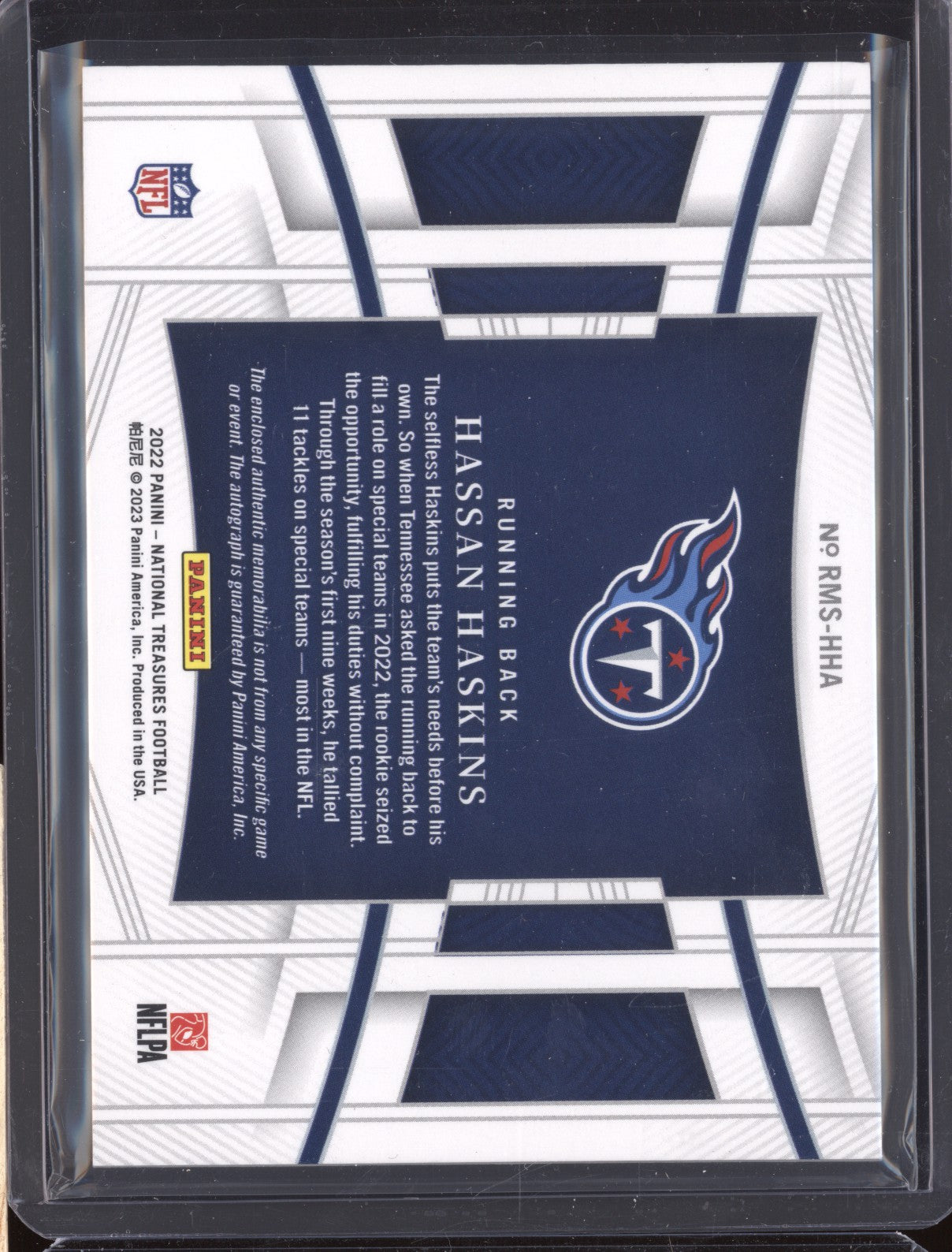 Hassan Haskins 2022 Panini National Treasures Material Signatures Gold RC 6/10