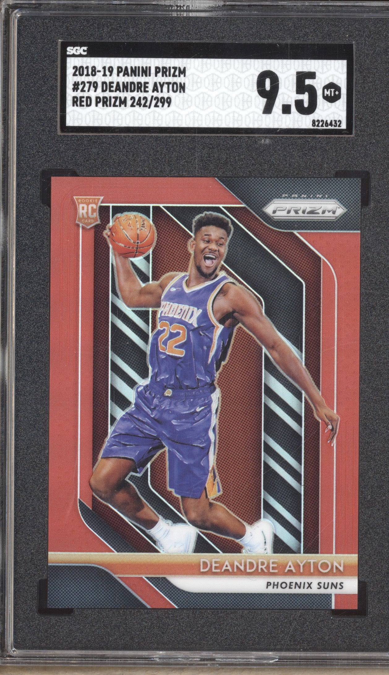 Deandre Ayton 2018-19 Panini Prizm 279 Red RC 242/299 SGC 9.5