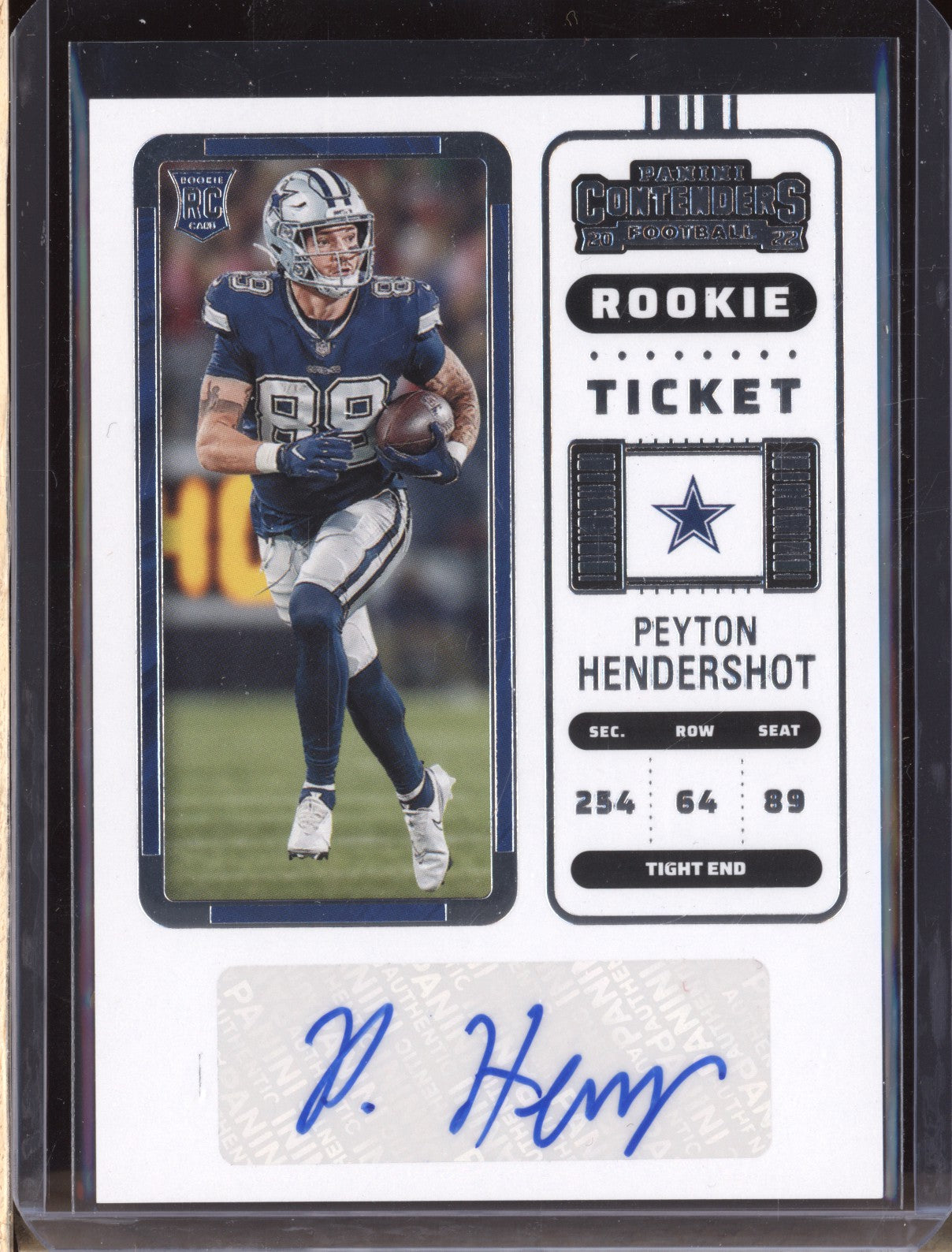 Peyton Hendershot 2022 Panini Contenders 281 Rookie Ticket Auto RC