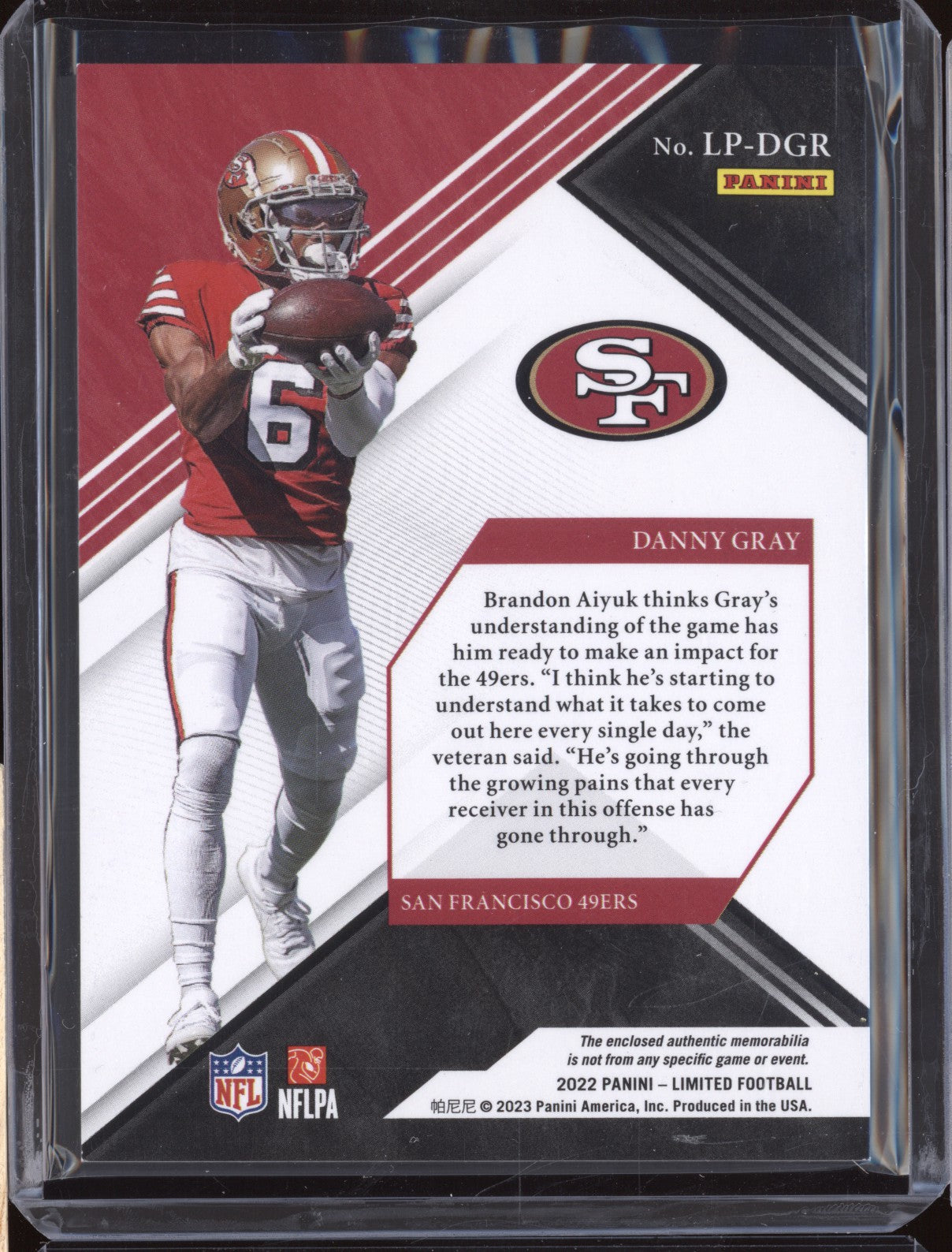 Danny Gray 2022 Panini Limited LP-DGR Unlimited Potential Jersey RC 69/99