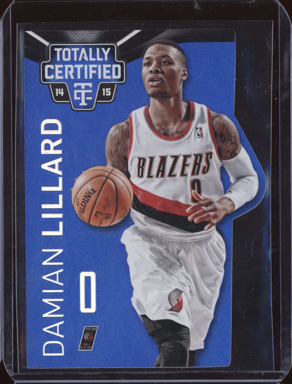 Damian Lillard 2014-15 Panini Totally Certified Platinum Blue Die Cut Var 48/74