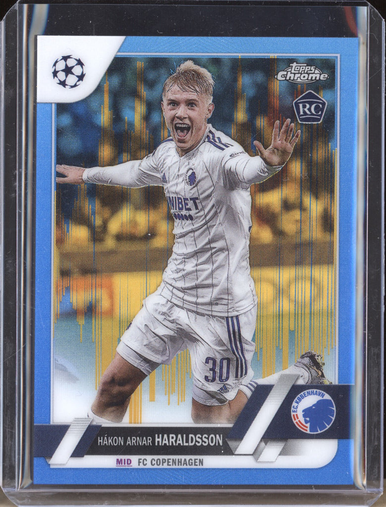 Hakon Arnar Haraldsson 2022-23 Topps Chrome UEFA 175 Blue & Gold Seism -  The Hobby