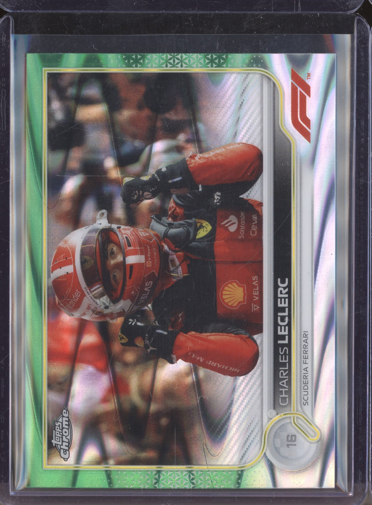 Charles Leclerc 2022 Topps Chrome Formula 1 27 Green Raywave 77/99