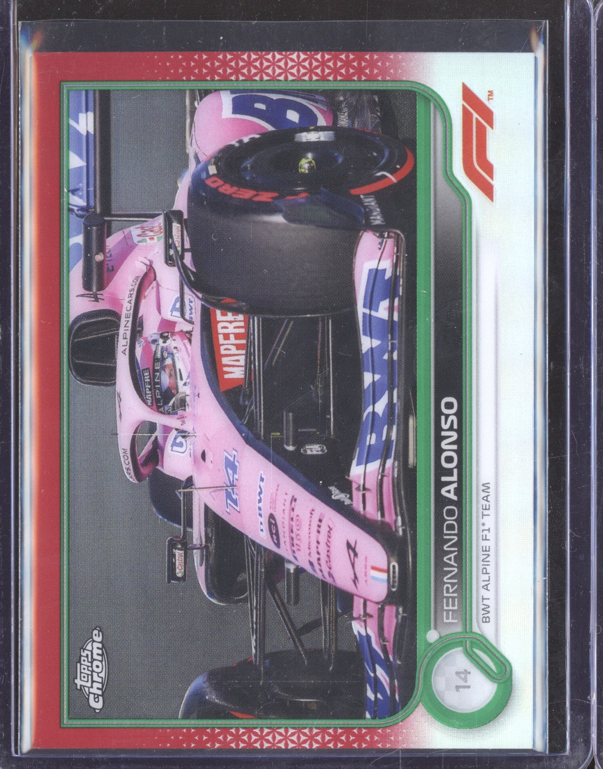 Fernando Alonso 2022 Topps Chrome Formula 1 15 Red Green