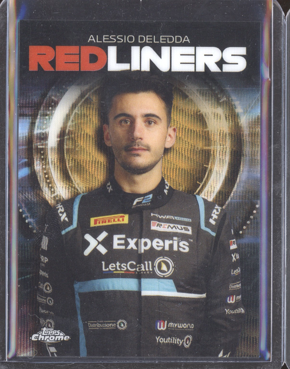 Alessio Deledda 2021 Topps Chrome Formula One RL-14 Red Liners Gold Wave 40/50