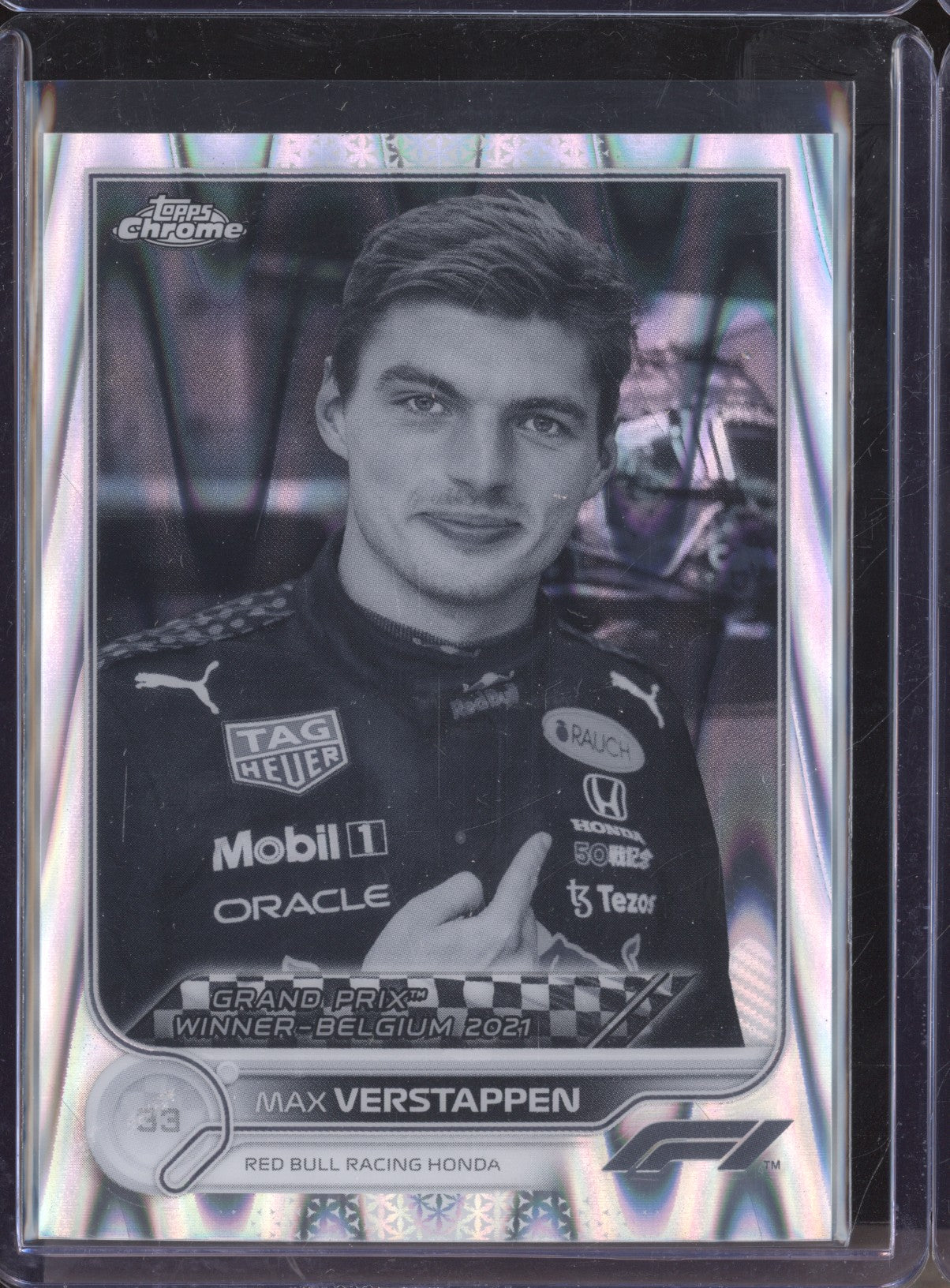Max Verstappen 2022 Topps Chrome Formula 1 162 Black & White Raywave