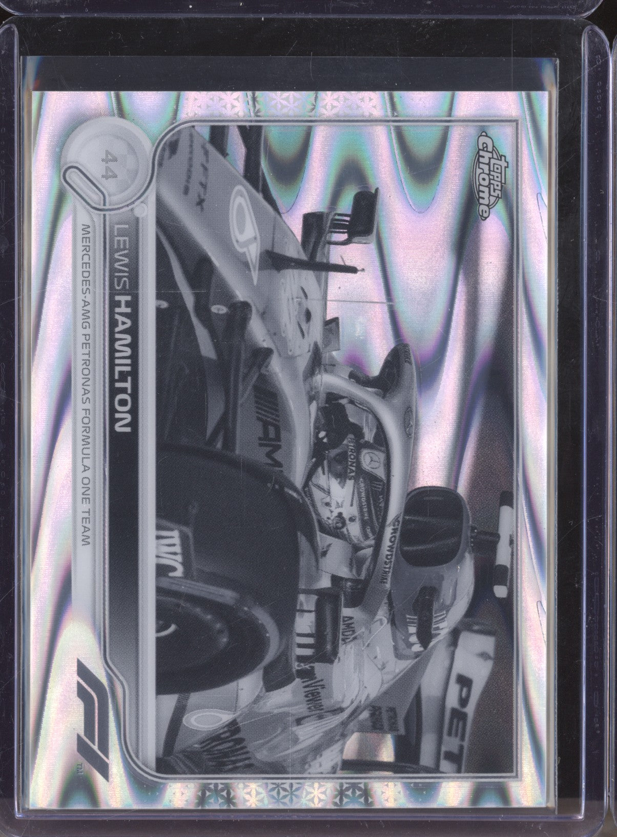 Lewis Hamilton 2022 Topps Chrome Formula 1 7 Black & White Raywave
