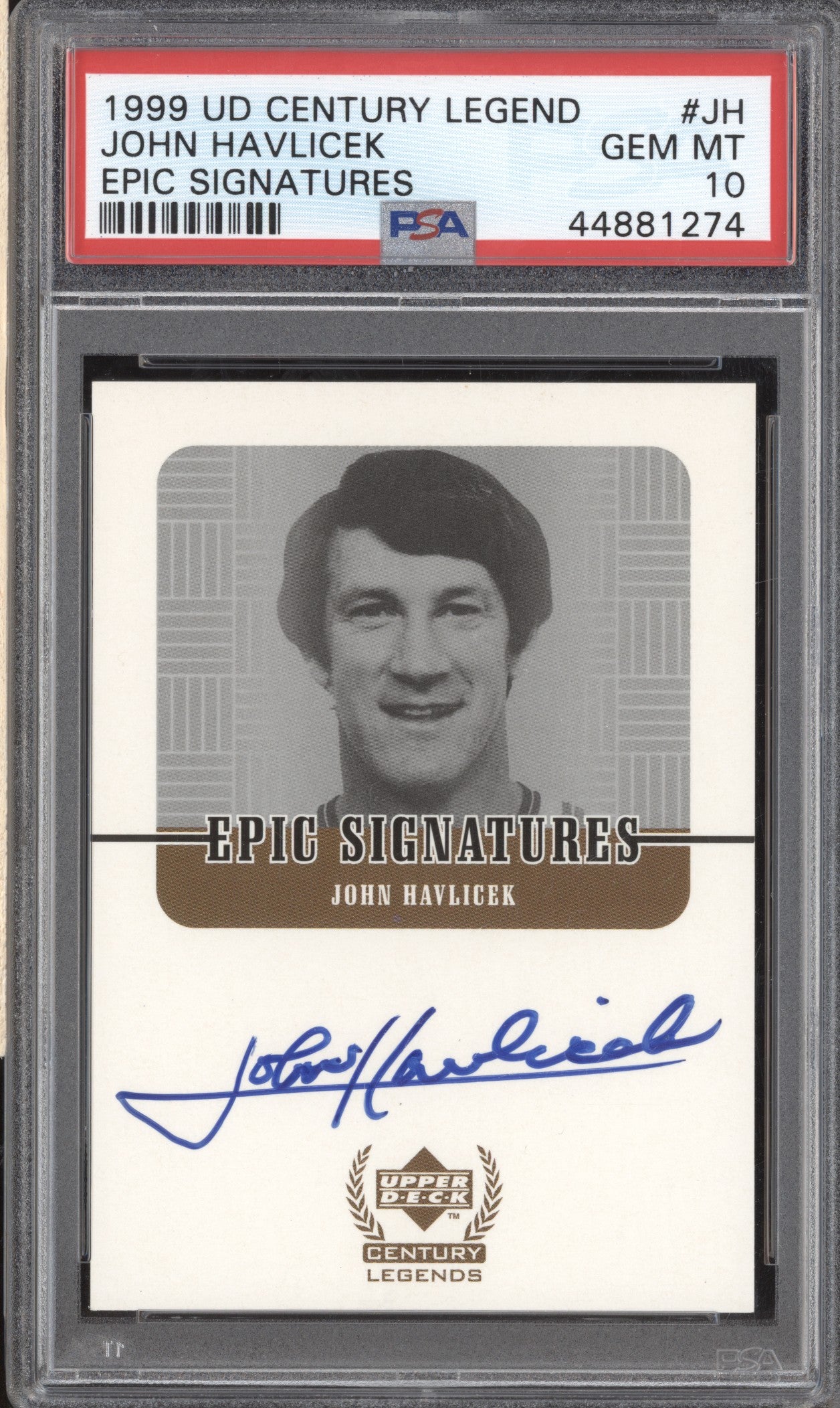 John Havlicek 1999-00 Upper Deck Century Legends JH Epic Signatures Auto PSA 10