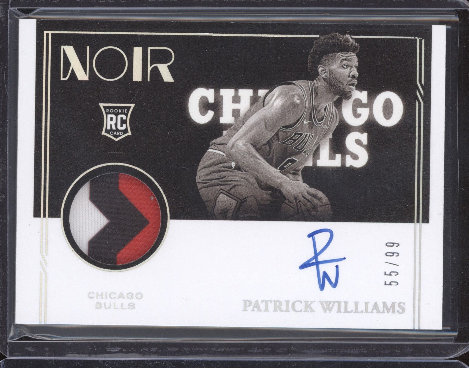 Patrick Williams 2020-21 Panini Noir 327 Rookie Patch Auto RC 55/99 LPZ