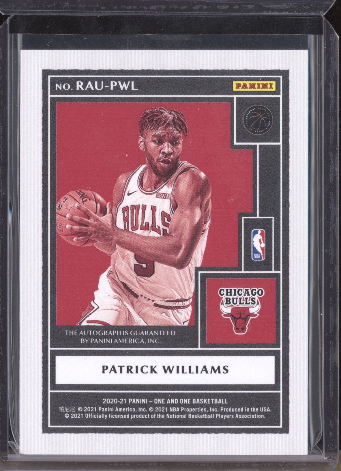 Patrick Williams 2020-21 Panini One and One RAU-PWL Rookie Autograph RC 21/35 LPZ