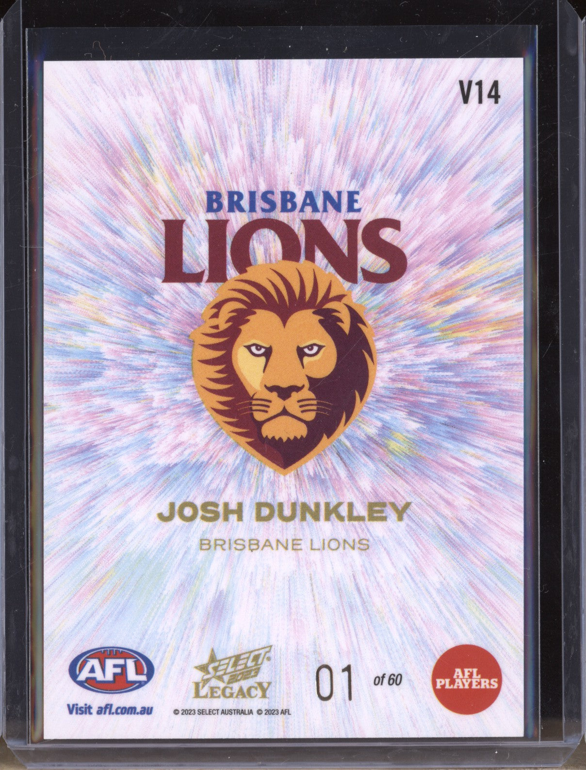 Josh Dunkley 2023 Select Legacy AFL V14 Vortex Low 01/60