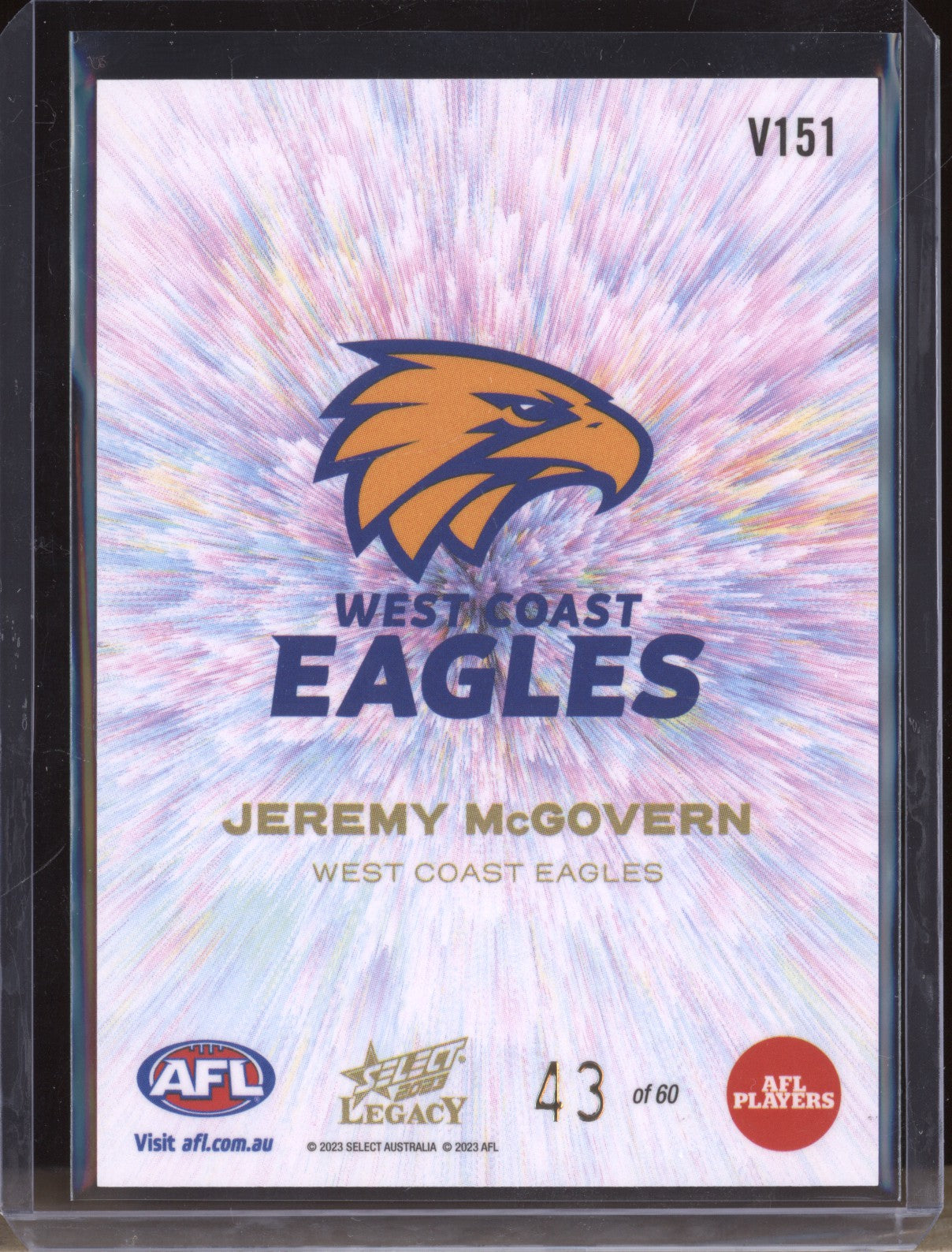 Jeremy McGovern 2023 Select Legacy AFL V151 Vortex 43/60