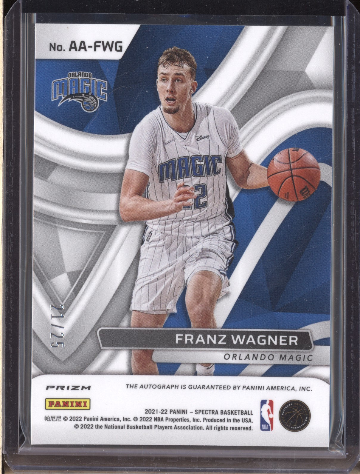 Franz Wagner 21-22 Panini Spectra FWG Aspiring Auto Pink RC 21/25 LPZ