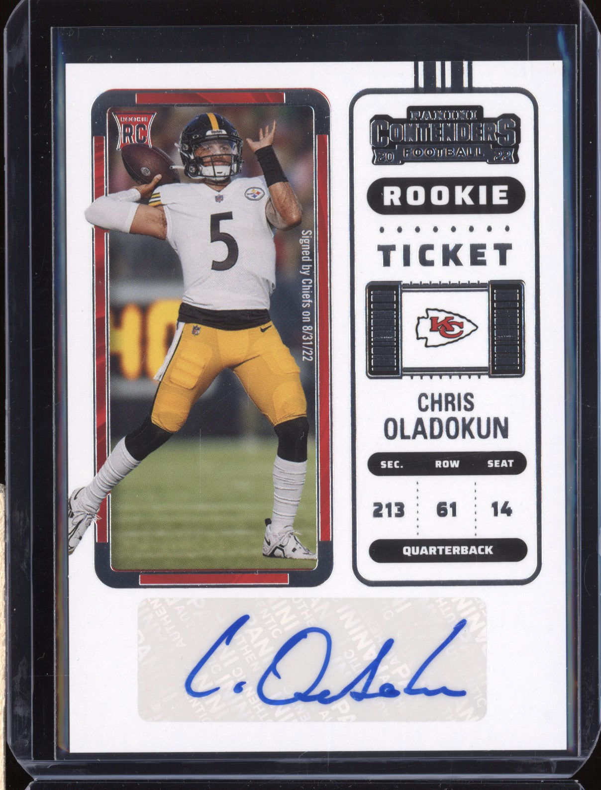 Chris Oladokun 2022 Panini Contenders 256 Rookie Ticket Auto RC