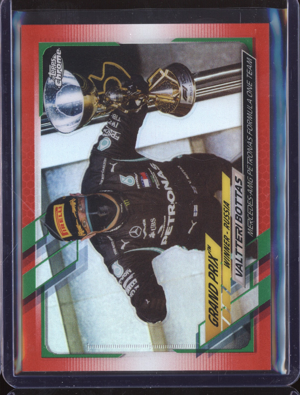 Valtteri Bottas 2021 Topps Chrome Formula 1 147 Red Green Refractor