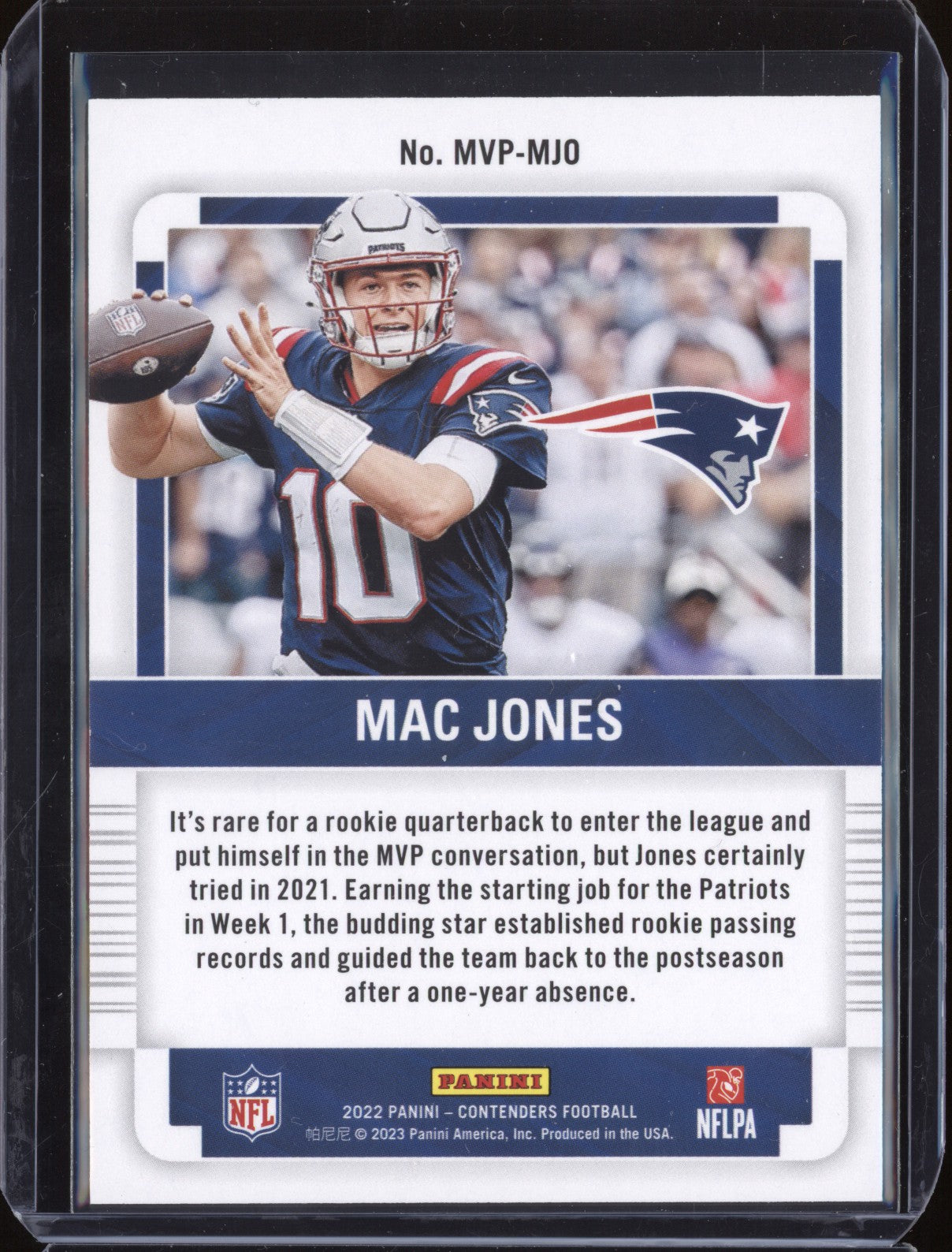 Mac Jones 2022 Panini Contenders MVP-MJO MVP Contenders Silver 79/99