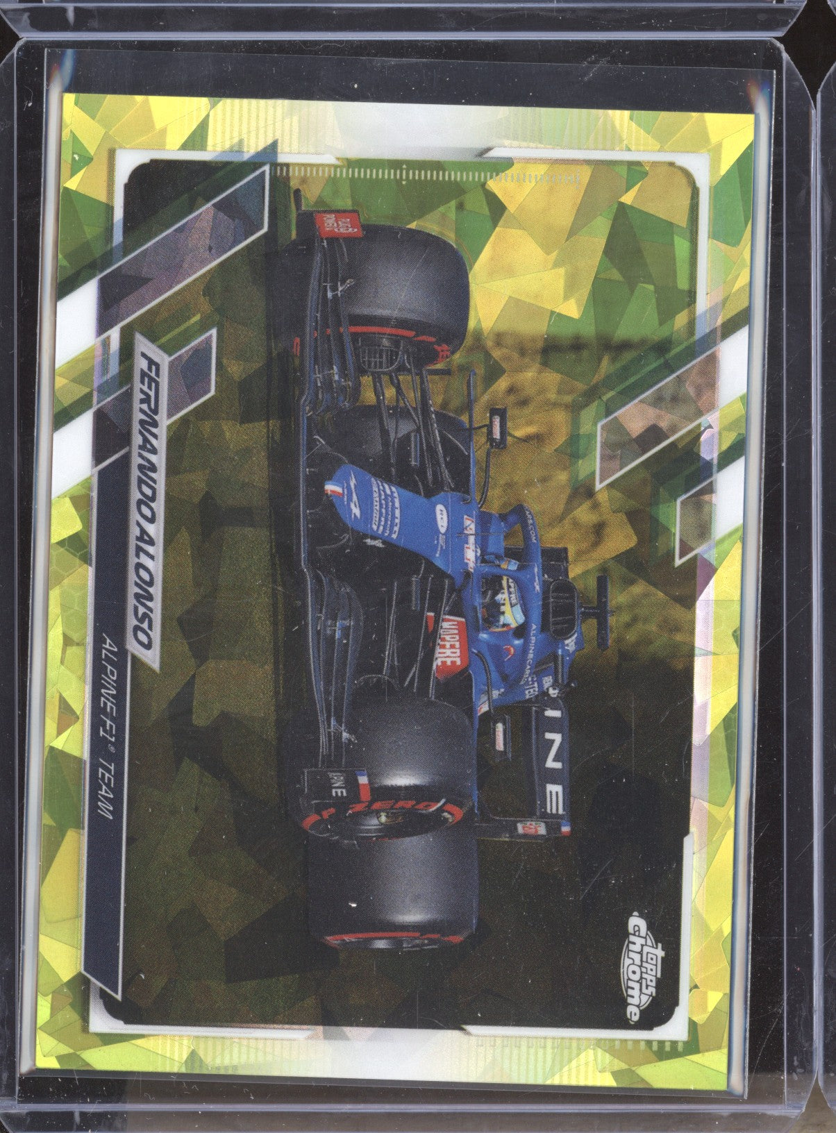 Fernando Alonso 2021 Topps Chrome Formula One Sapphire 104 Chartreuse 160/199