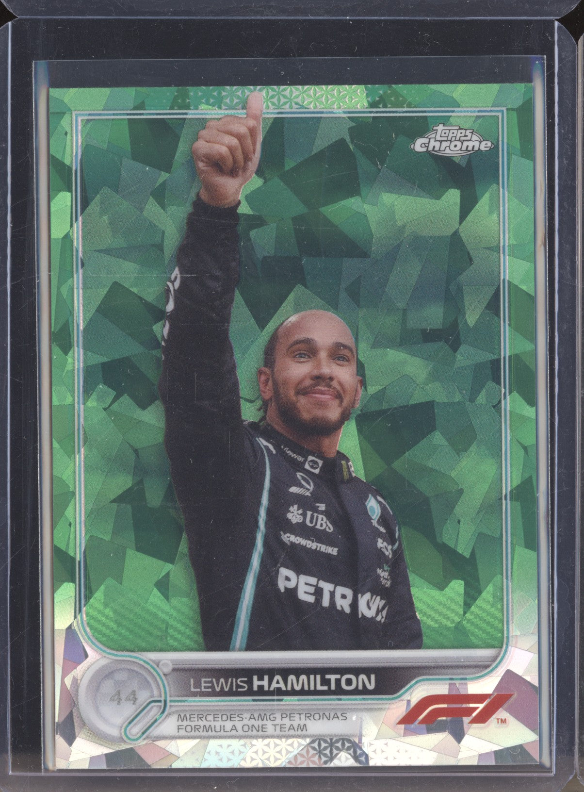 Lewis Hamilton 2022 Topps Chrome Formula 1 Sapphire Green Image Variation 60/75