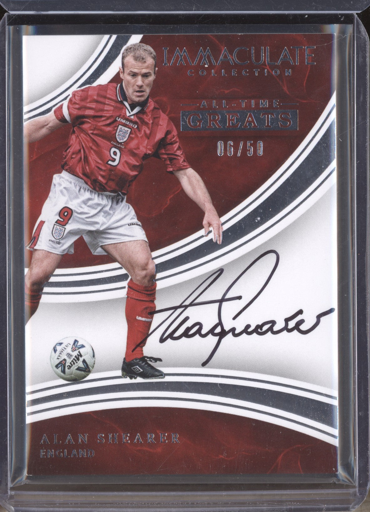 Alan Shearer 2017 Panini Immaculate Soccer AT-ASH All-Time Greats Auto 6/50