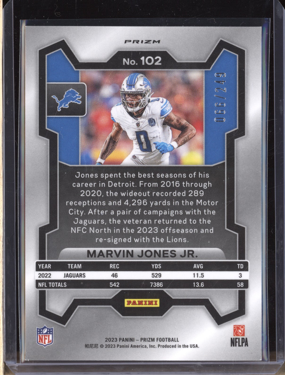 Marvin Jones Jr 2023 Panini Prizm 102 Orange 66/249