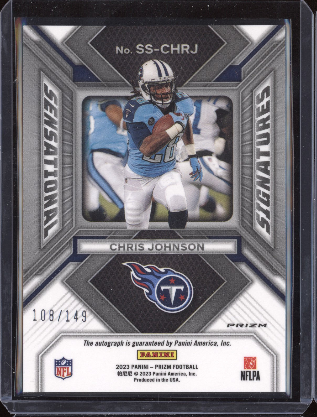 Chris Johnson 2023 Panini Prizm SS-CHRJ Sensational Signatures Auto