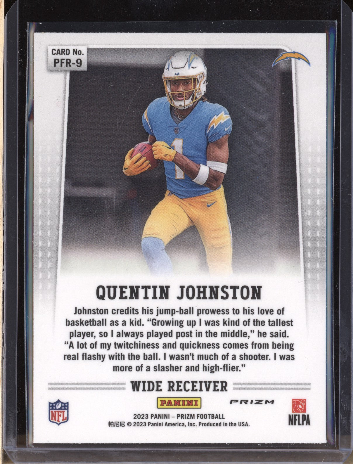 Quentin Johnston 2023 Panini Prizm PFR-9 Prizm Flashback Rookie Silver RC
