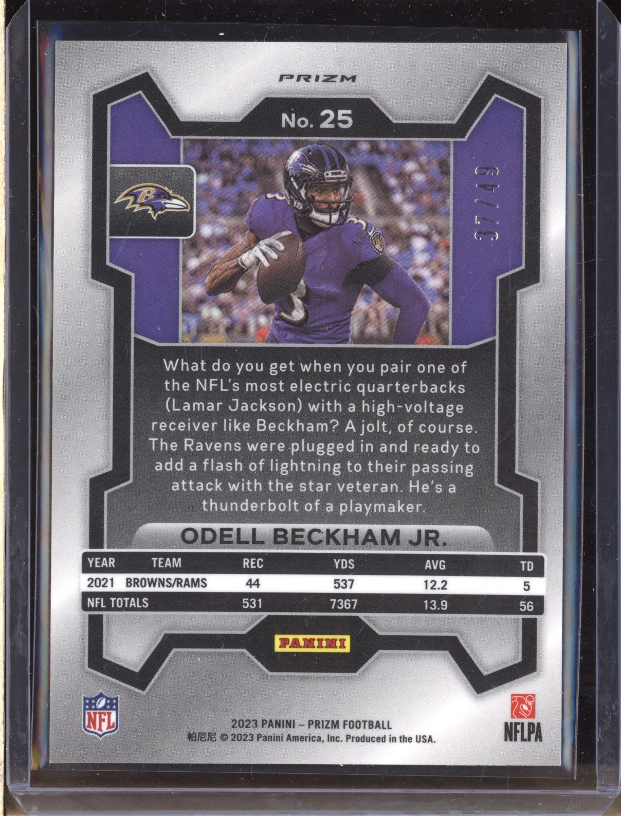 Odell Beckhamr Jr 2023 Panini Prizm 25 Purple Power 37/49