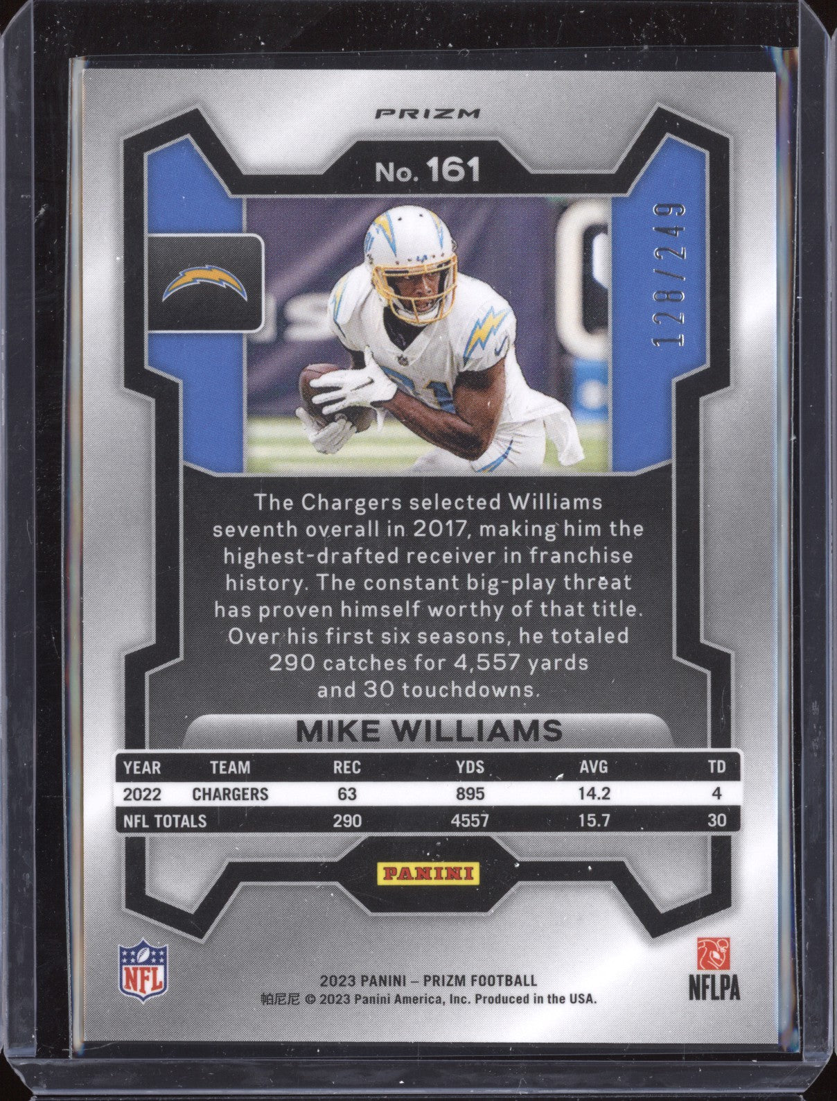 Mike Williams 2023 Panini Prizm 161 Orange 128/249