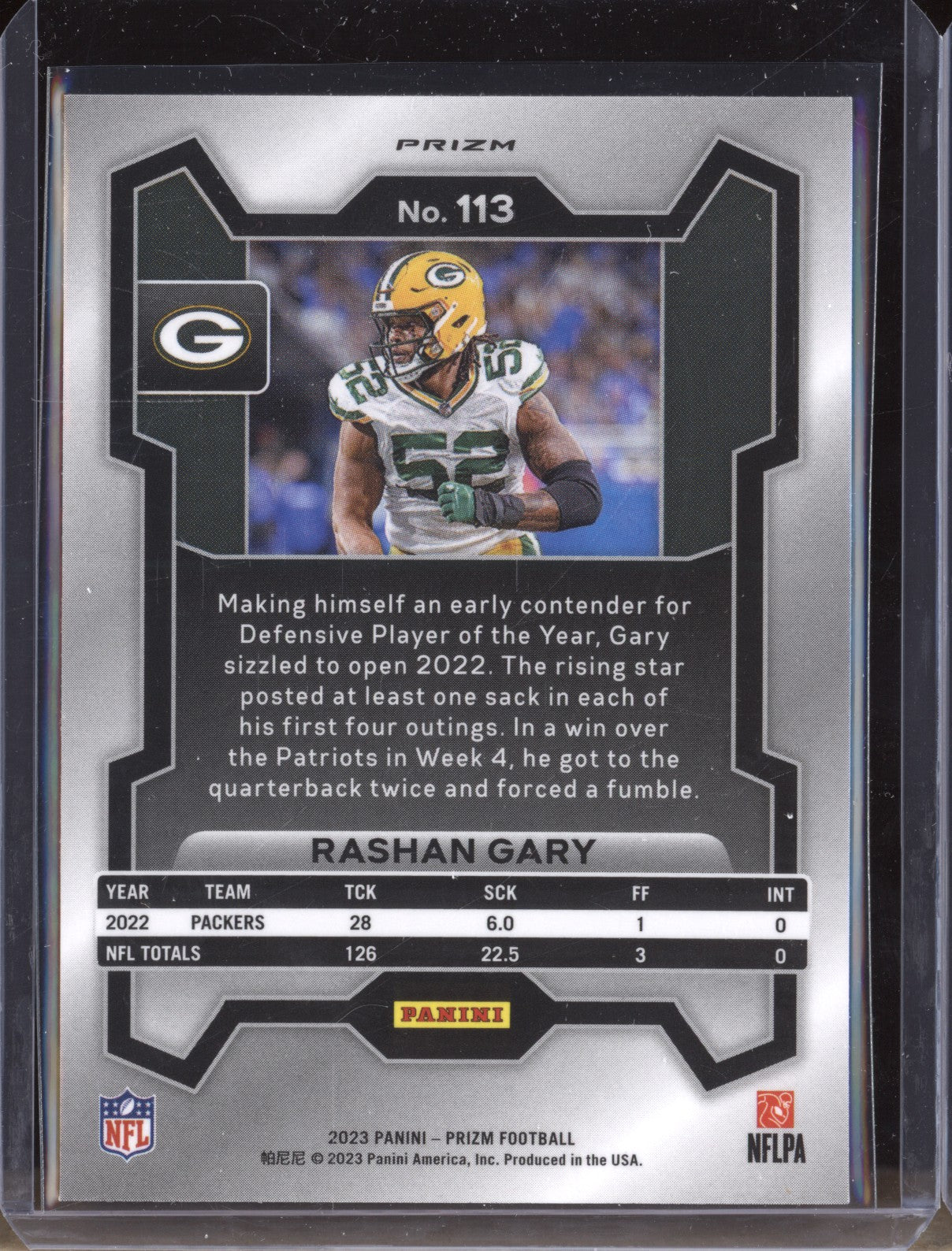 Rashan Gary 2023 Panini Prizm 113 Silver