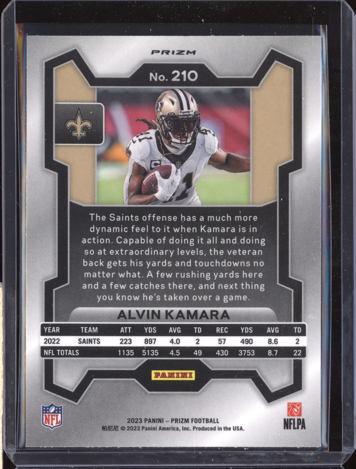Alvin Kamara 2023 Panini Prizm 210 Silver