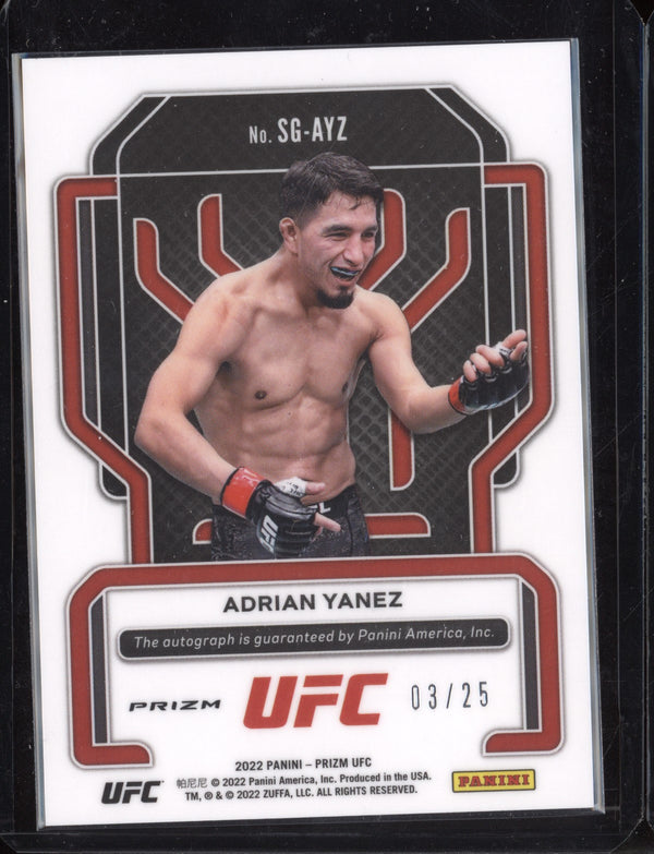 Adrian Yanez 2022 Prizm UFC Signatures RC 3/25