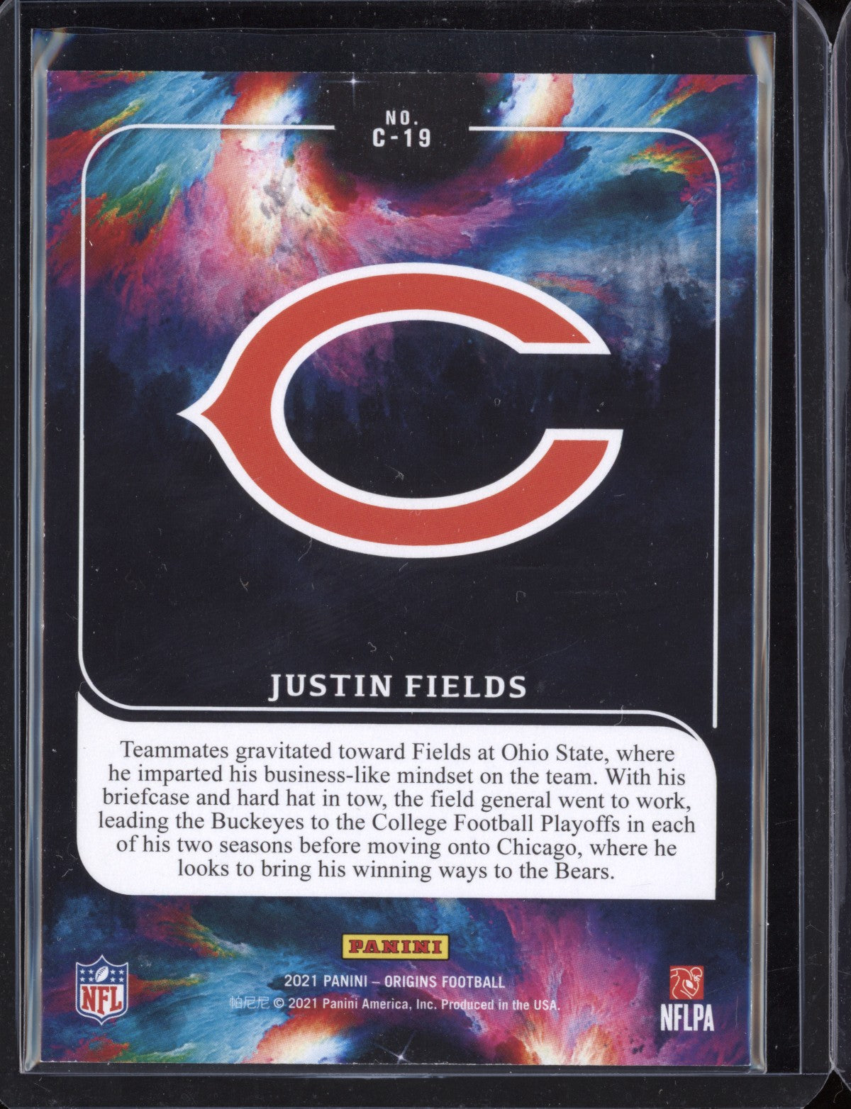 Justin Fields 2021 Panini Origins Football Catapaults RC