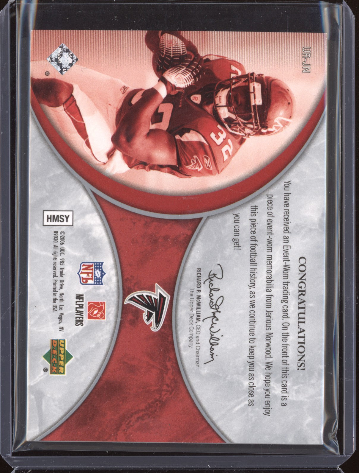 Jerious Norwood 2006 Upper Deck Ultimate Collection Rookie Patch Jersey RC /25