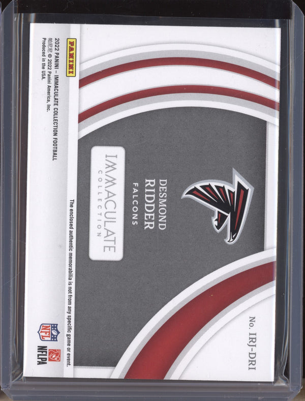 Desmond Ridder 2022 Panini Immaculate Clearly Jerseys Prime Patch RC 9/10