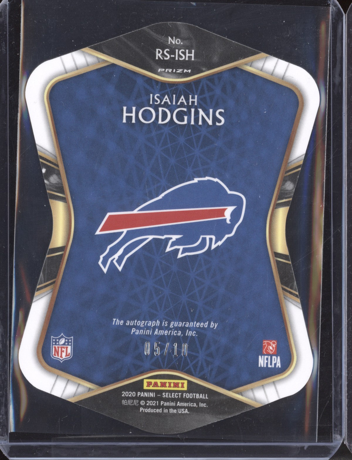 Isaiah Hodgins 2020 Panini Select RS-ISH Gold Auto RC 05/10