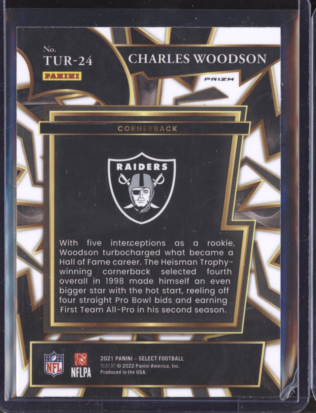 Charles Woodson 2021 Panini Select TUR-24 Silver Turbocharged