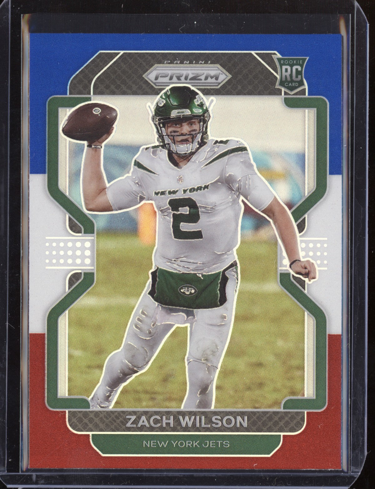 Zach Wilson 2021 Panini Prizm Red/White/Blue RC