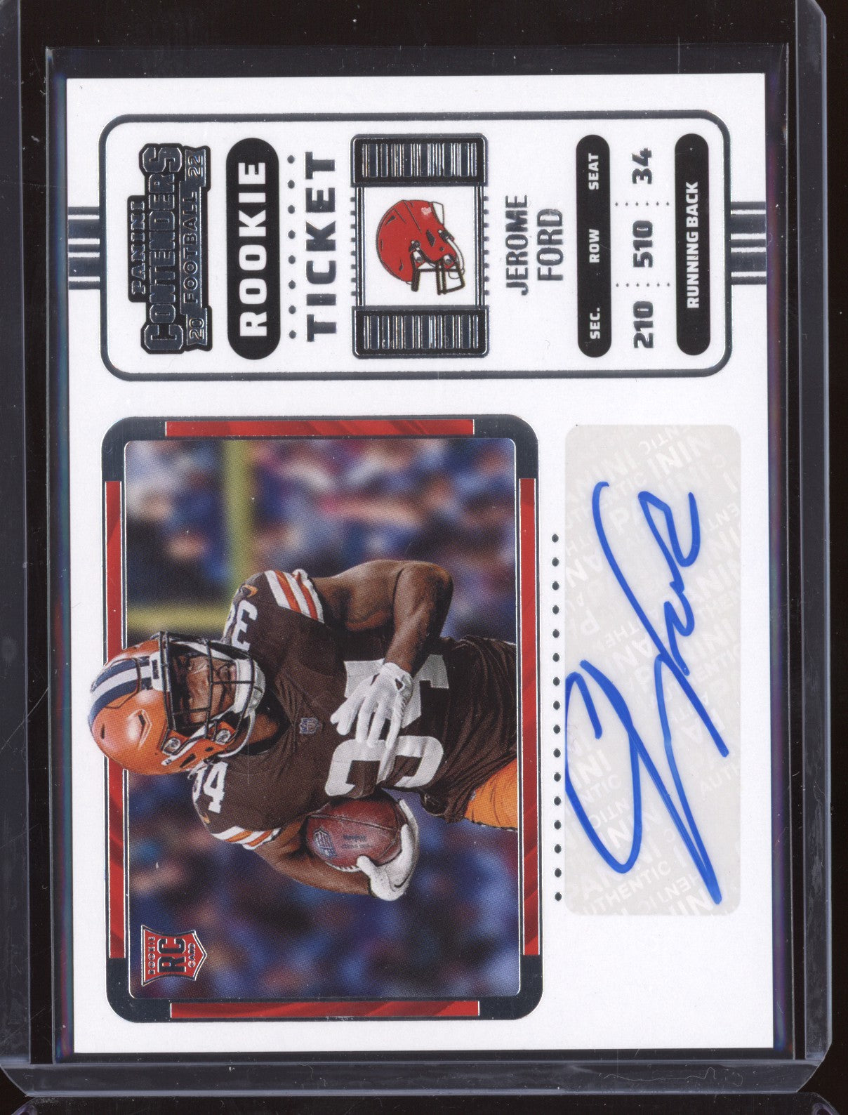 Jerome Ford 2022 Panini Contenders 225 Rookie Ticket Auto Variation RC