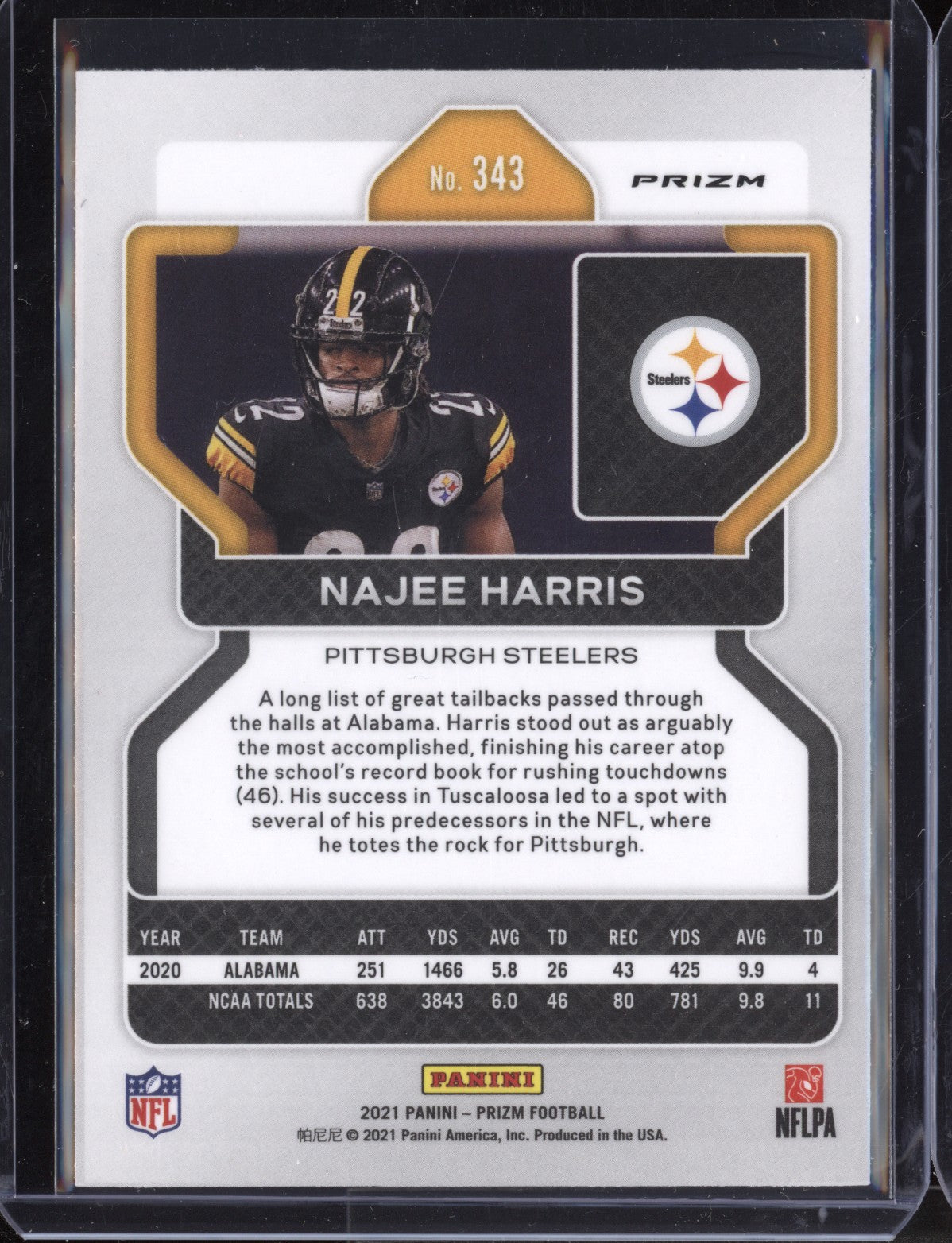 Najee Harris 2021 Panini Prizm Red/White/Blue RC