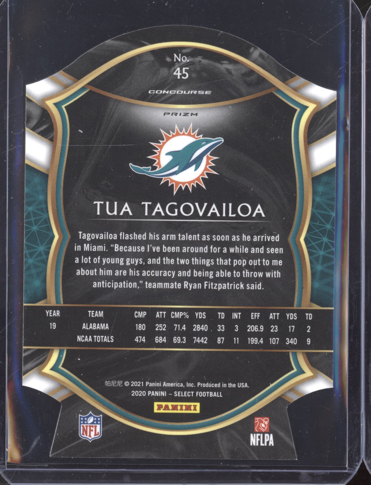 Tua Tagovailoa 2020 Panini Select Concourse Red Die Cut RC