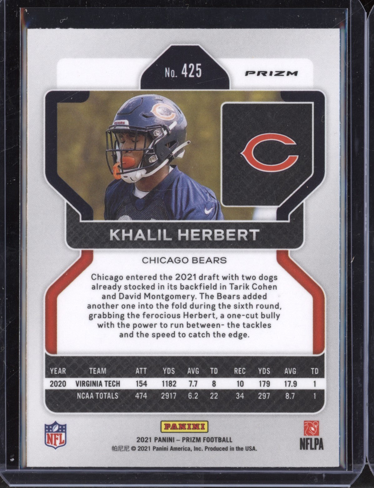 Khalil Herbert 2021 Panini Prizm Red/White/Blue RC
