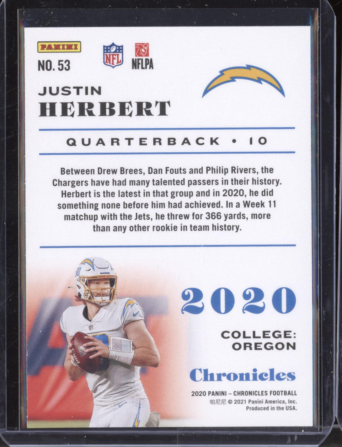 Justin Herbert 2020 Panini Chronicles RC