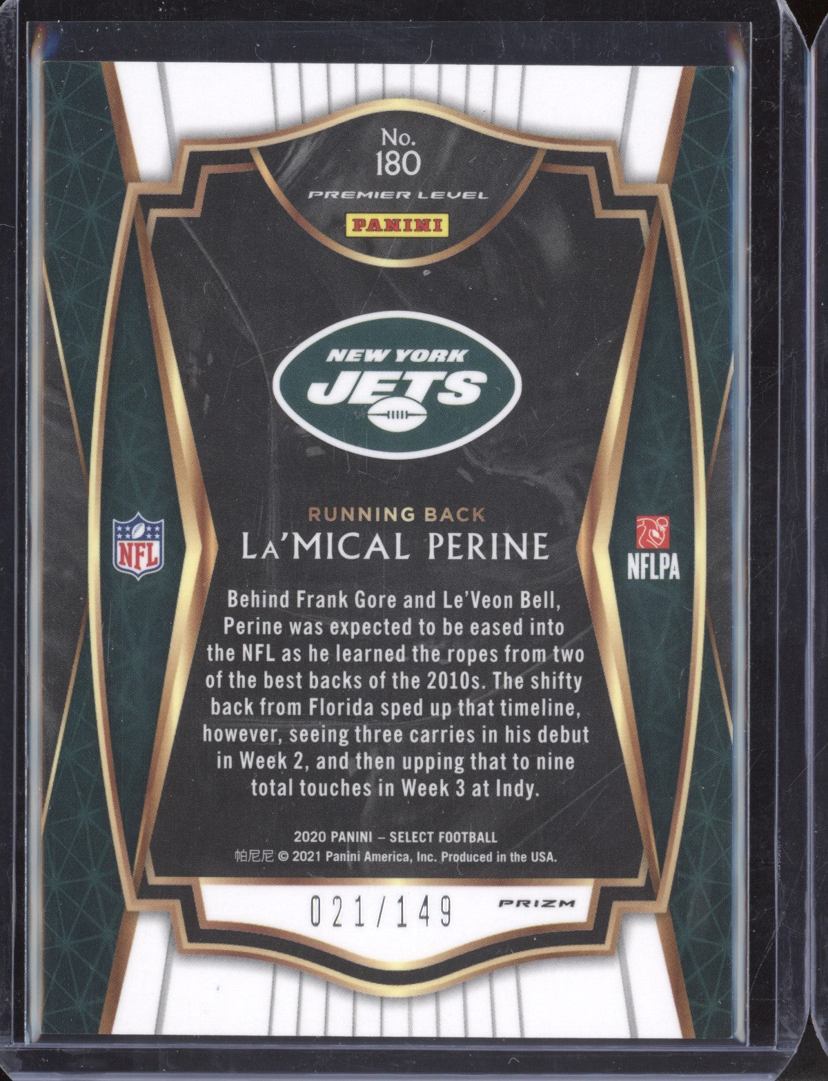 La'Mical Perine 2020 Panini Select 180 Blue RC 21/149