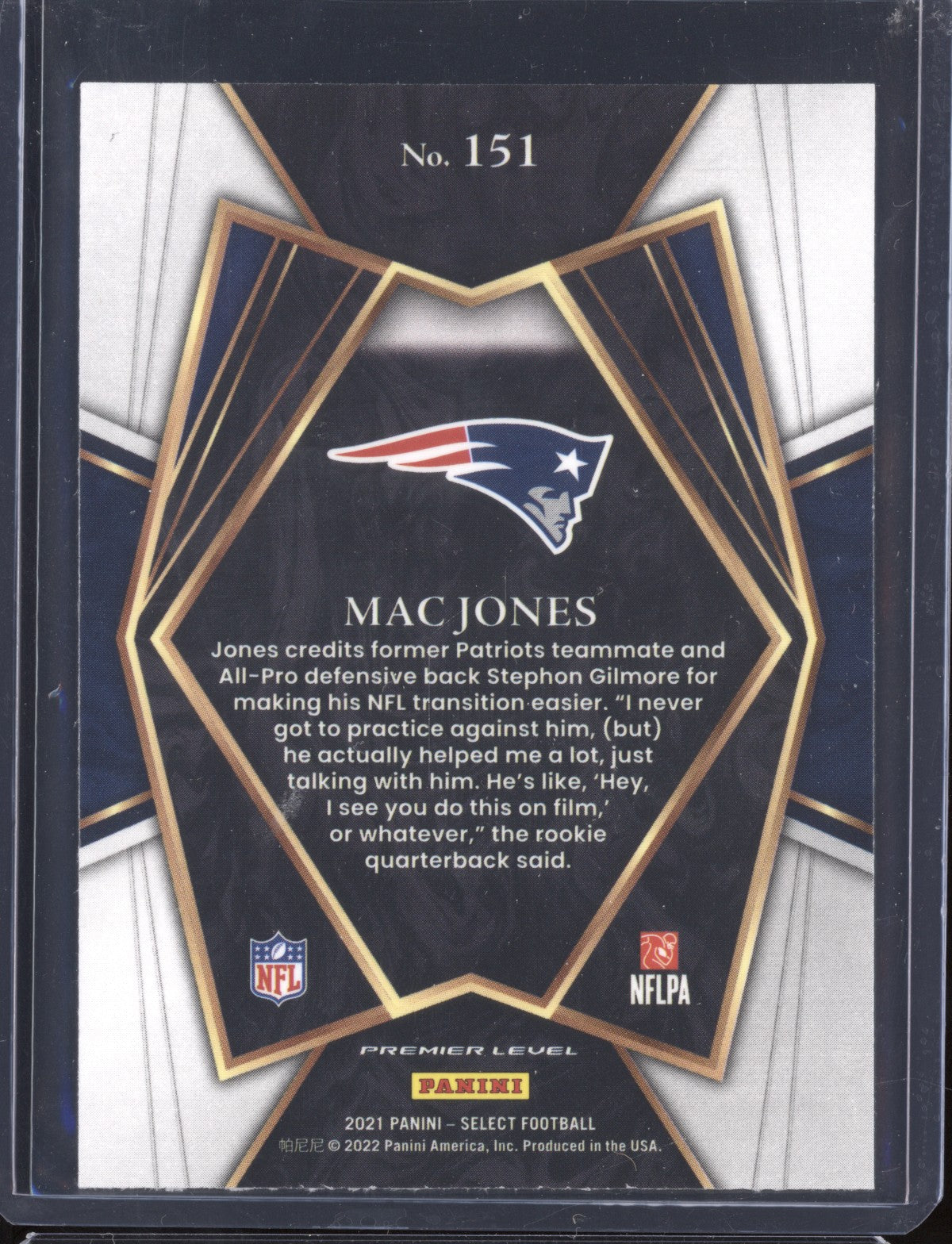 Mac Jones 2021 Panini Select Premier Level RC